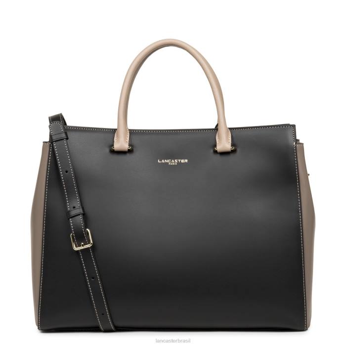 mulheres Lancaster Paris noir-taupe-nude fonce sacola lisa ou RBF43560