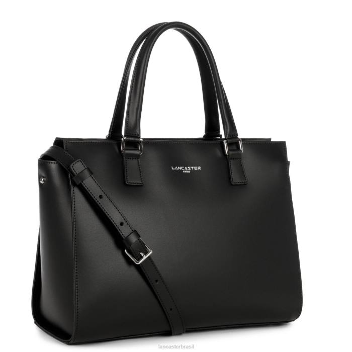 mulheres Lancaster Paris preto bolsa grande lisa RBF43138