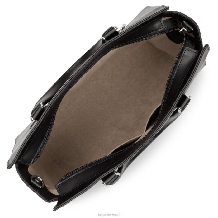 mulheres Lancaster Paris preto bolsa grande lisa RBF43138