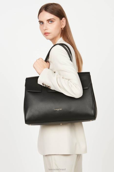 mulheres Lancaster Paris preto bolsa tote extra grande foulonne milano RBF42682