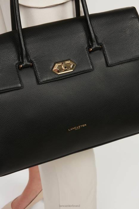 mulheres Lancaster Paris preto bolsa tote extra grande foulonne milano RBF42682