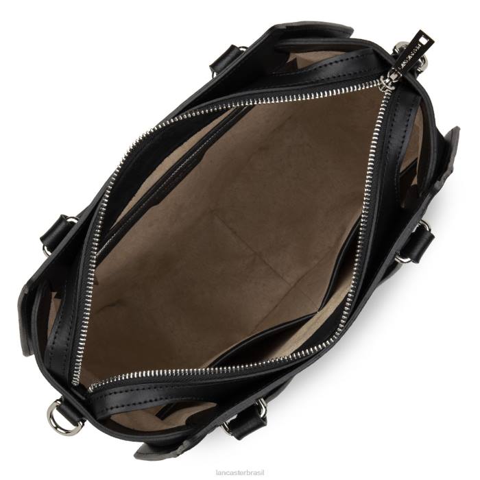 mulheres Lancaster Paris preto bolsa tote grande lisa ruche RBF43521