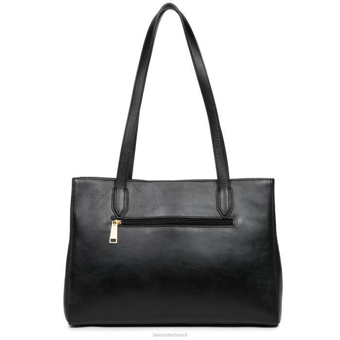 mulheres Lancaster Paris preto bolsa tote legendada RBF44032