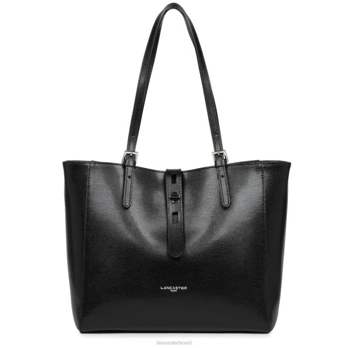 mulheres Lancaster Paris preto bolsa tote lucertola RBF44354
