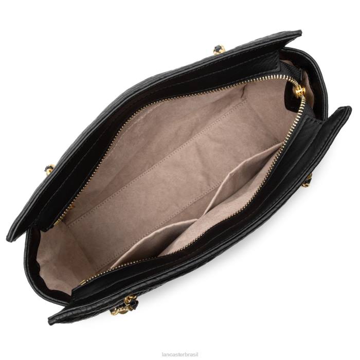 mulheres Lancaster Paris preto bolsa tote matelassê selvagem RBF43258