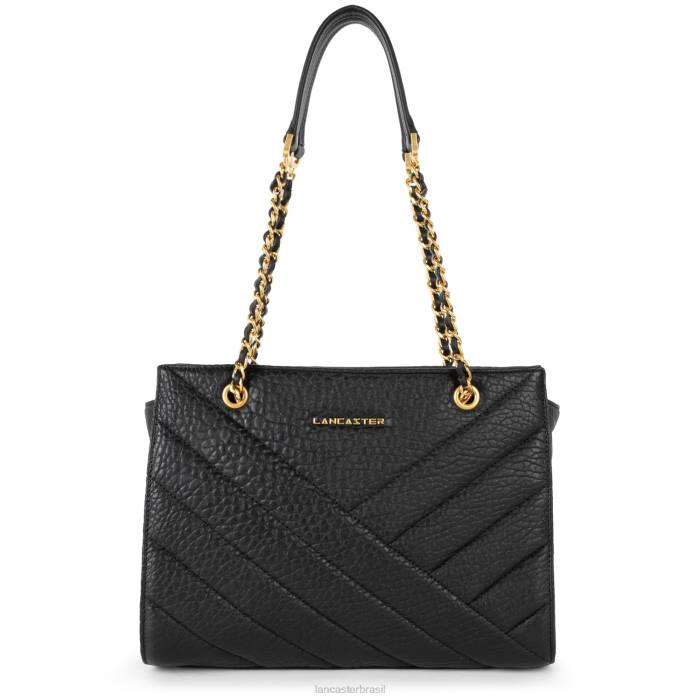 mulheres Lancaster Paris preto bolsa tote matelassê selvagem RBF43258