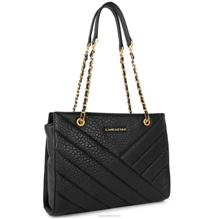 mulheres Lancaster Paris preto bolsa tote matelassê selvagem RBF43258
