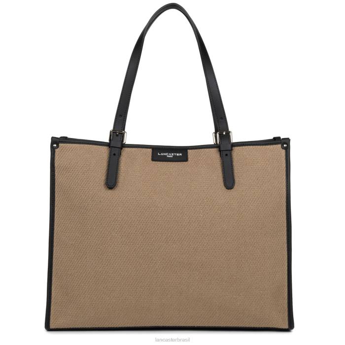 mulheres Lancaster Paris preto bolsa tote midi real RBF43288