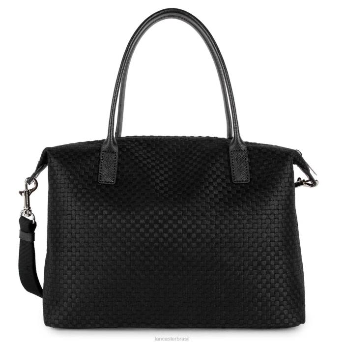 mulheres Lancaster Paris preto bolsa tote real damier tresse RBF43486