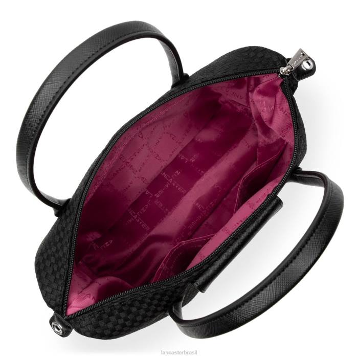 mulheres Lancaster Paris preto bolsa tote real damier tresse RBF43486