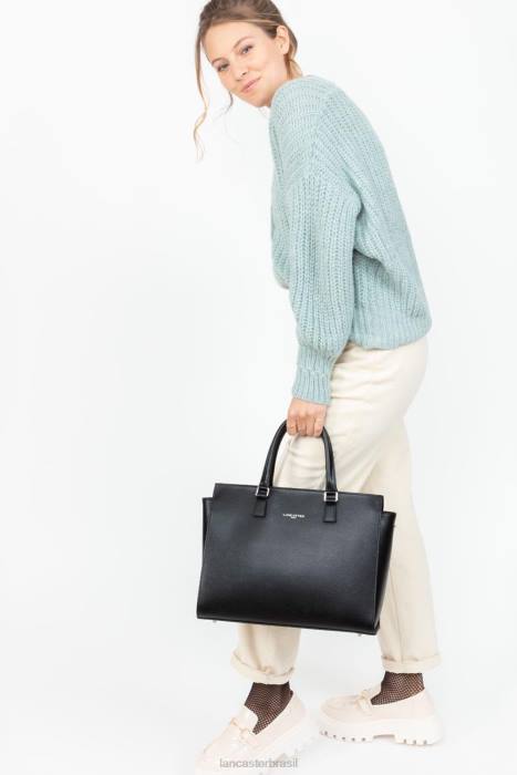 mulheres Lancaster Paris preto bolsa tote saffiano intemporel RBF43622
