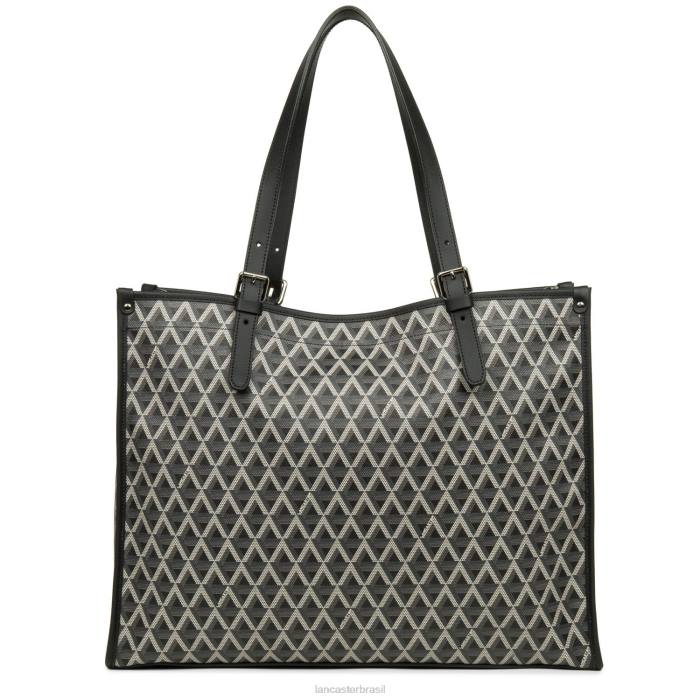mulheres Lancaster Paris preto ícone de sacola grande RBF43875