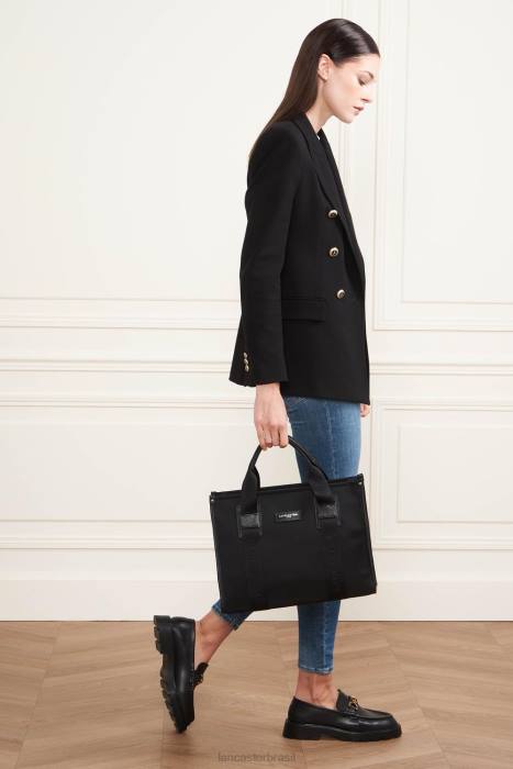 mulheres Lancaster Paris preto m sacola faculdade básica RBF44471