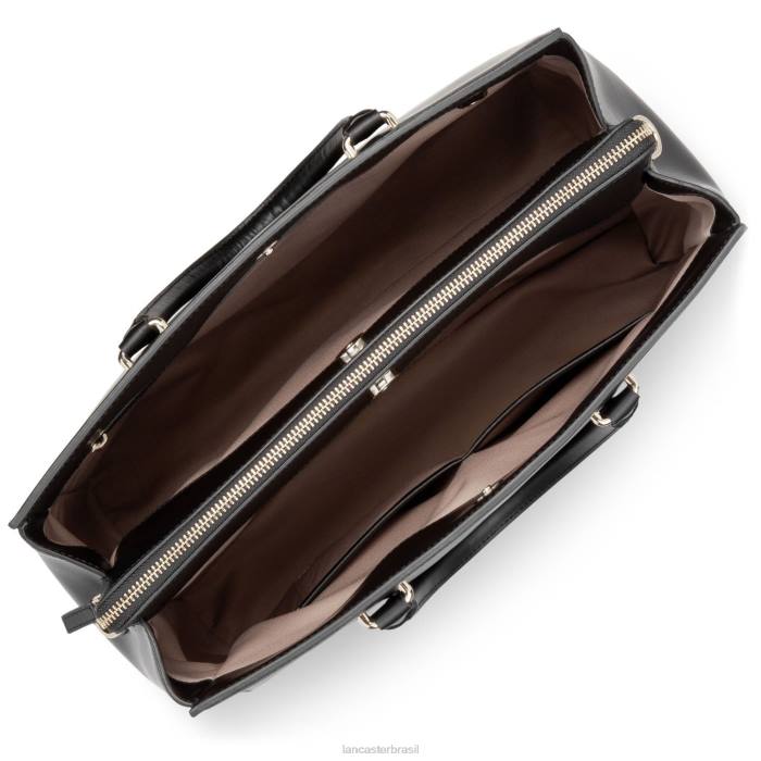 mulheres Lancaster Paris preto sacola lisa ou RBF43561