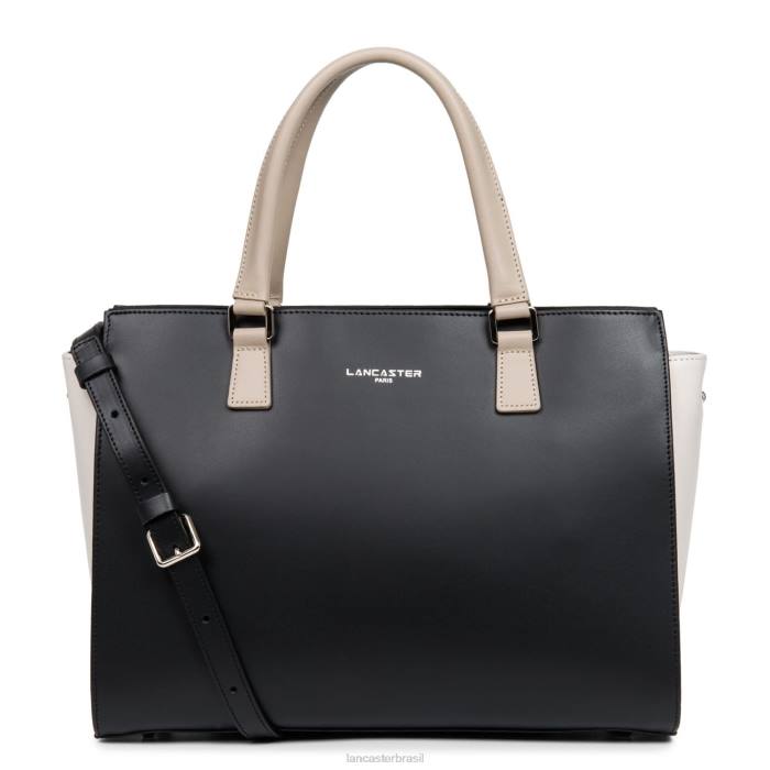 mulheres Lancaster Paris rosa noir-cru-galet bolsa grande lisa RBF43146