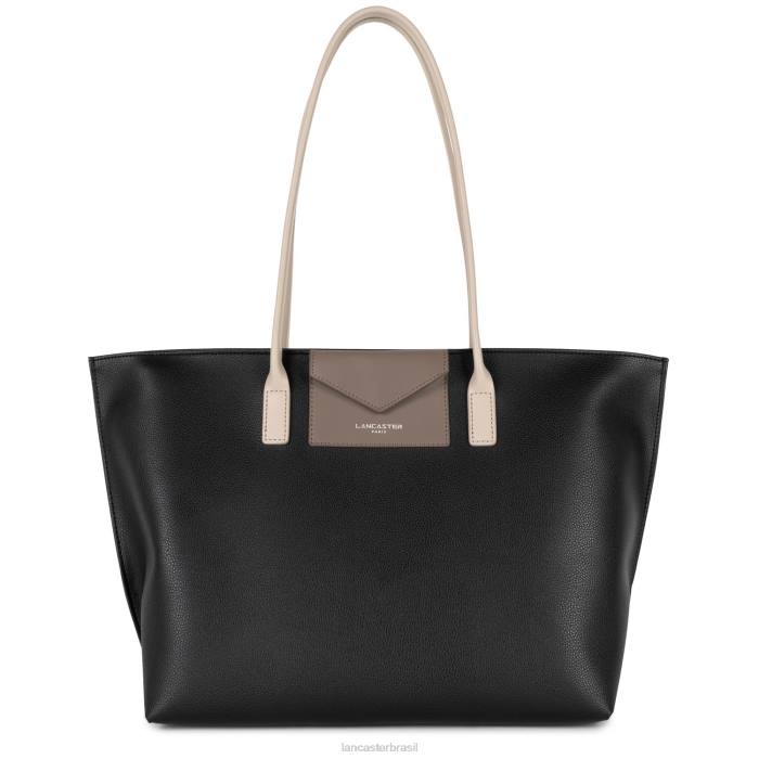 mulheres Lancaster Paris rosa noir-taupe-galet bolsa grande maia RBF4710