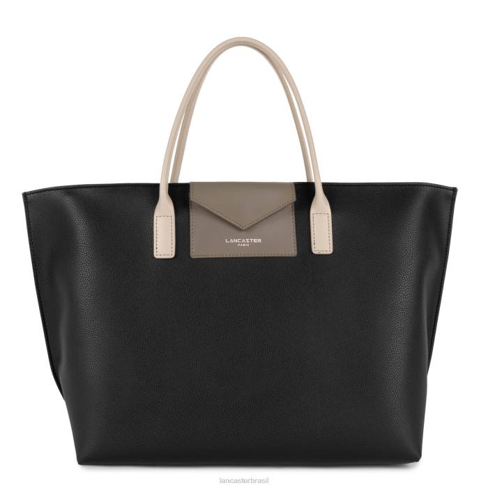 mulheres Lancaster Paris rosa noir-taupe-galet bolsa grande maia RBF4727