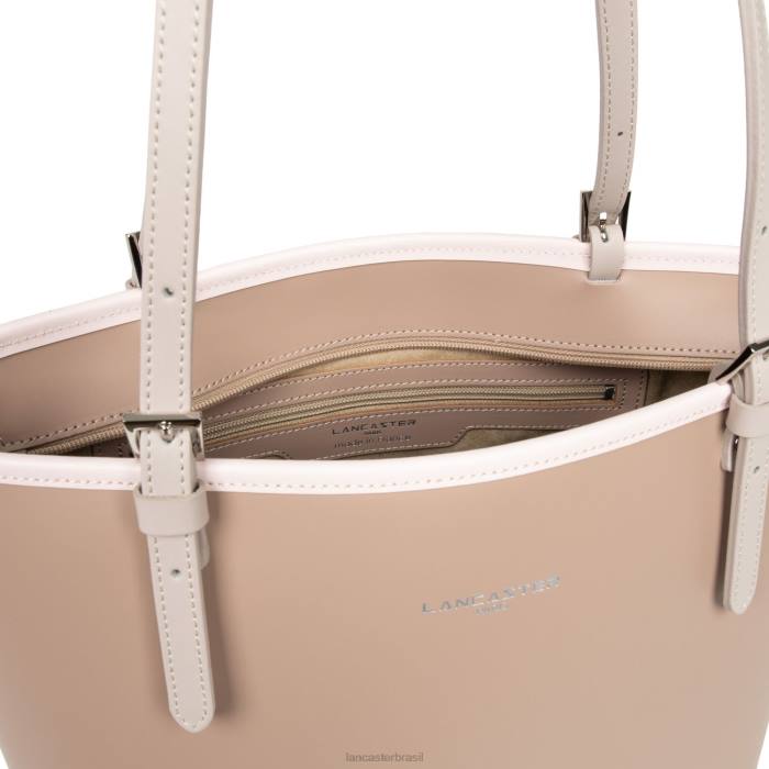mulheres Lancaster Paris rosa-nude-galet rosa m sacola lisa RBF43117