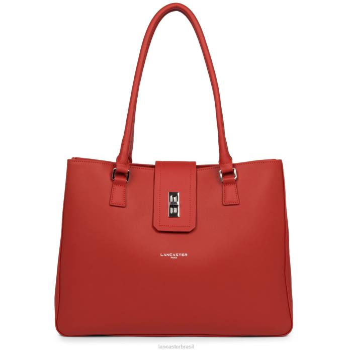 mulheres Lancaster Paris rouge bolsa tote grande city mae RBF44431