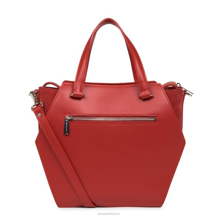 mulheres Lancaster Paris rouge bolsa tote grande lisa ruche RBF43524