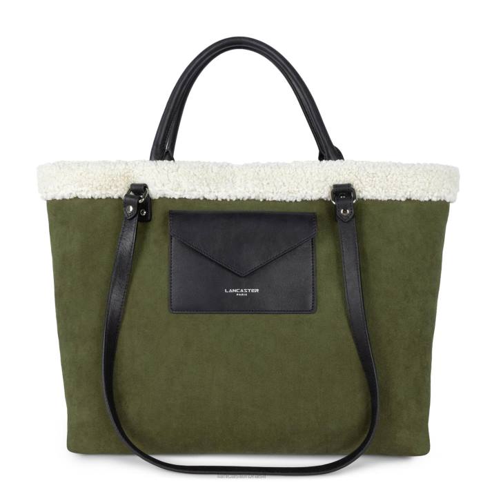 mulheres Lancaster Paris verde militar bolsa tote polaire consciente RBF44487