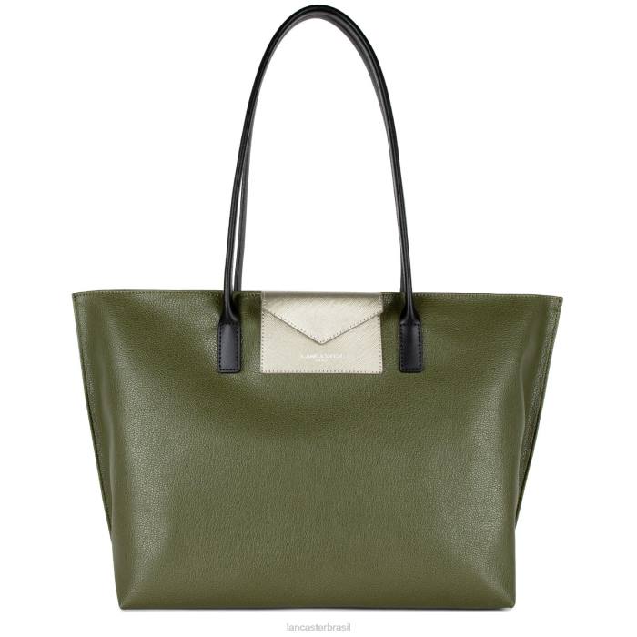 mulheres Lancaster Paris verde militar-fusil-noir bolsa grande maia RBF4709