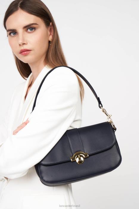 mulheres Lancaster Paris azul fonce bolsa baguete paris medaille RBF4891