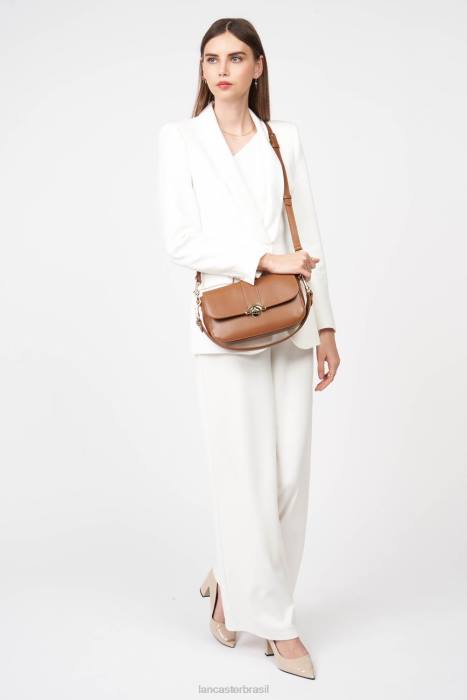 mulheres Lancaster Paris camelo bolsa baguete paris medaille RBF4890