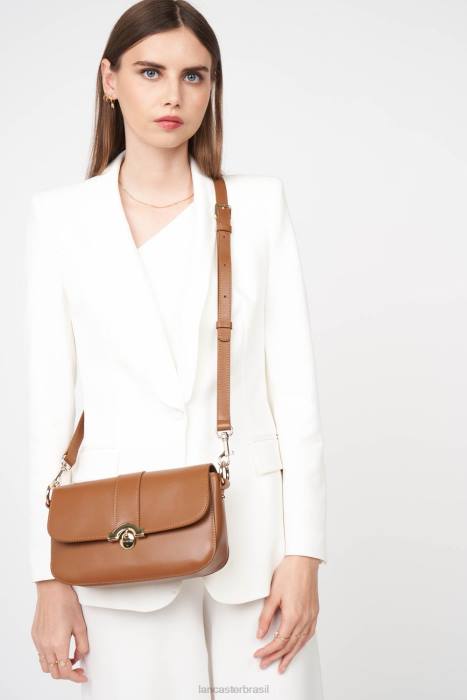 mulheres Lancaster Paris camelo bolsa baguete paris medaille RBF4890