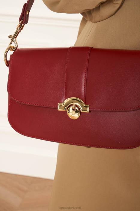 mulheres Lancaster Paris carmim bolsa baguete paris medaille RBF4898