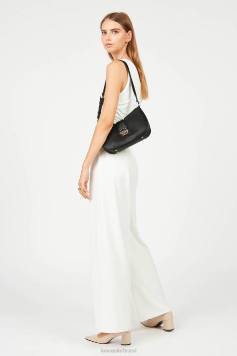 mulheres Lancaster Paris preto bolsa baguete delphino RBF42476