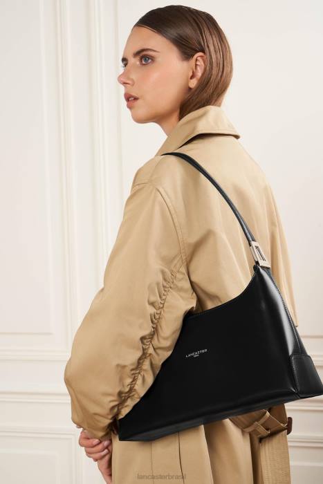 mulheres Lancaster Paris preto bolsa baguete grande suave ace RBF41281