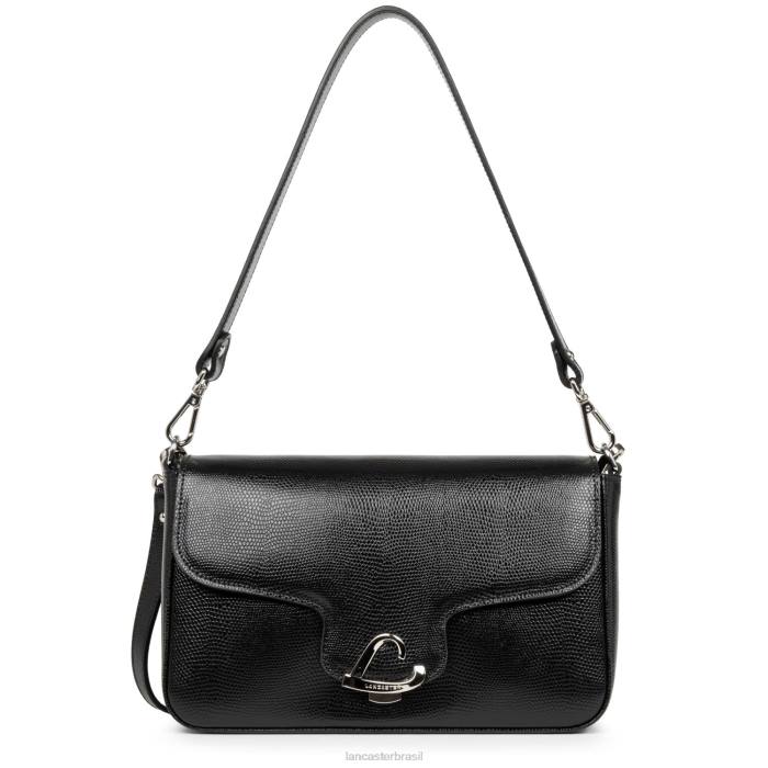 mulheres Lancaster Paris preto bolsa baguete lucertola RBF43248