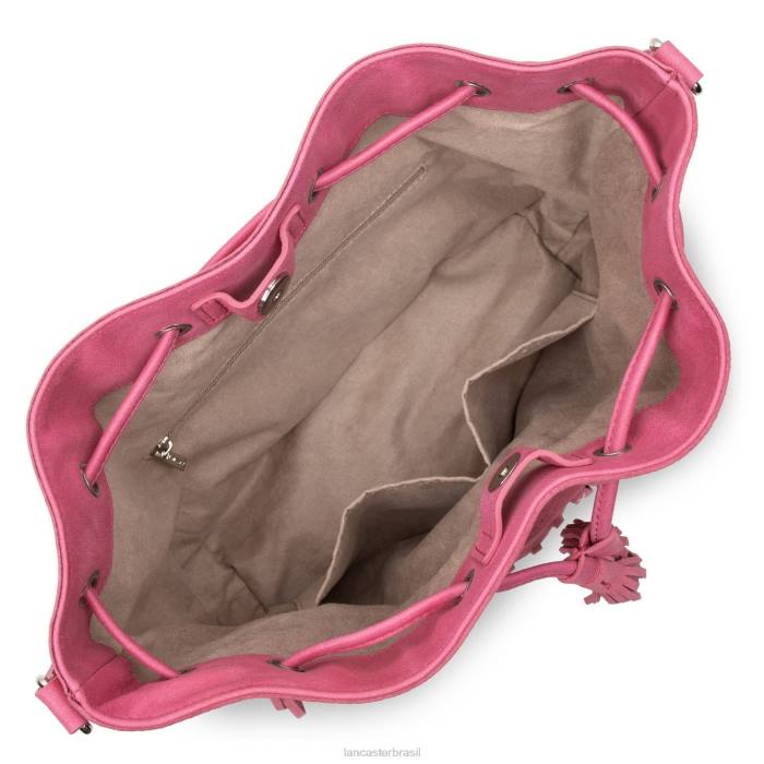 mulheres Lancaster Paris Fuxia bucket bag santa fe franja RBF43701