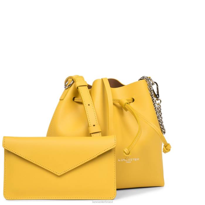 mulheres Lancaster Paris amarelo em camelo bolsa bucket pequena pur & element city RBF4524