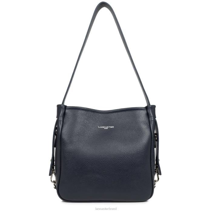 mulheres Lancaster Paris azul fonce-in-argent m bucket bag foulonne duplo RBF43297