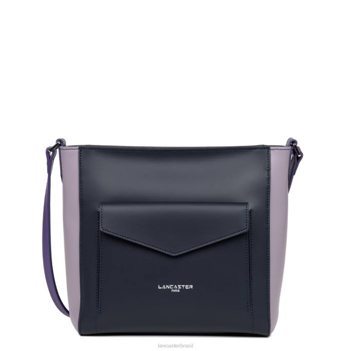mulheres Lancaster Paris azul fonce-malva-violeta bolsa bucket lisa RBF44290