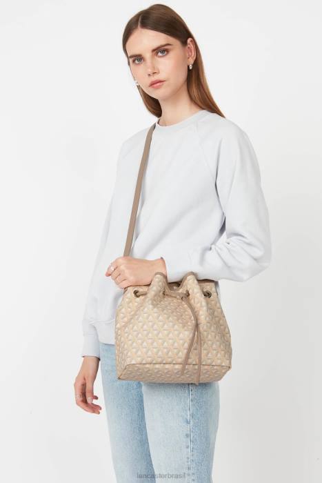 mulheres Lancaster Paris bege ícone de bolsa balde RBF43865