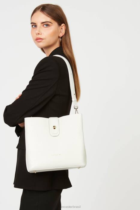 mulheres Lancaster Paris branco casse-in-nu bolsa balde pequena foulonne dupla RBF43822
