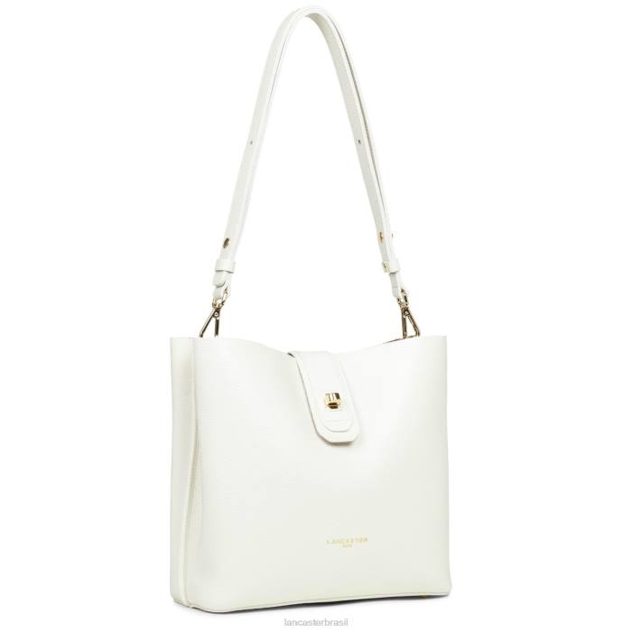mulheres Lancaster Paris branco casse-in-nu bolsa balde pequena foulonne dupla RBF43822