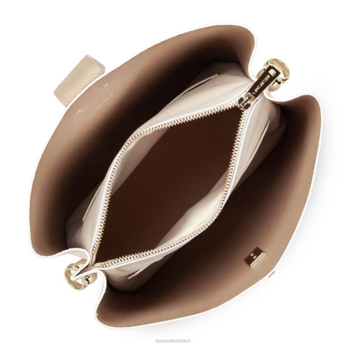 mulheres Lancaster Paris branco casse-in-nu bolsa balde pequena foulonne dupla RBF43822