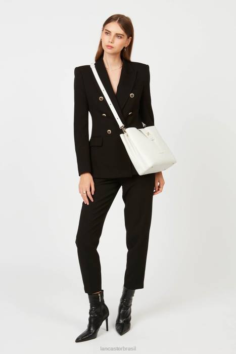 mulheres Lancaster Paris branco casse-in-nu bolsa balde pequena foulonne dupla RBF43822