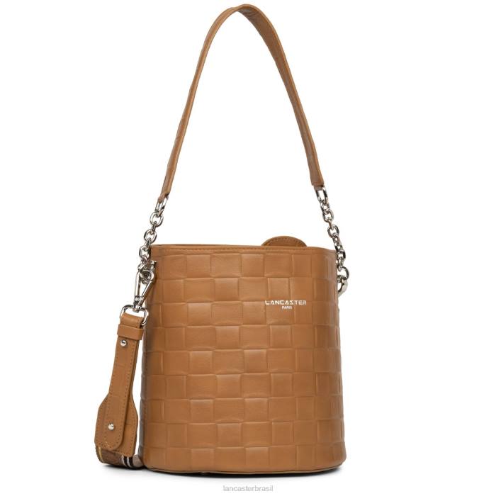 mulheres Lancaster Paris camelo bolsa bucket gaufre RBF44401