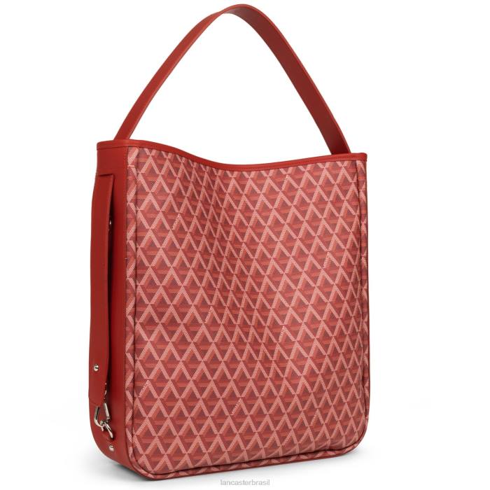 mulheres Lancaster Paris carmim ícone de bolsa balde grande RBF44549