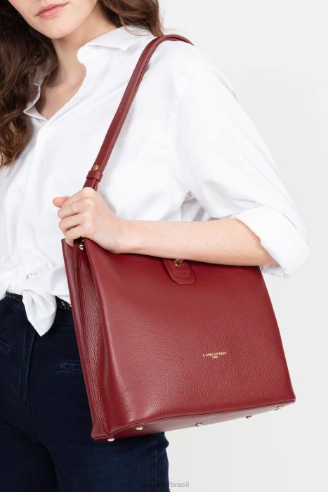 mulheres Lancaster Paris carmin-em-blush m bucket bag foulonne duplo RBF44152