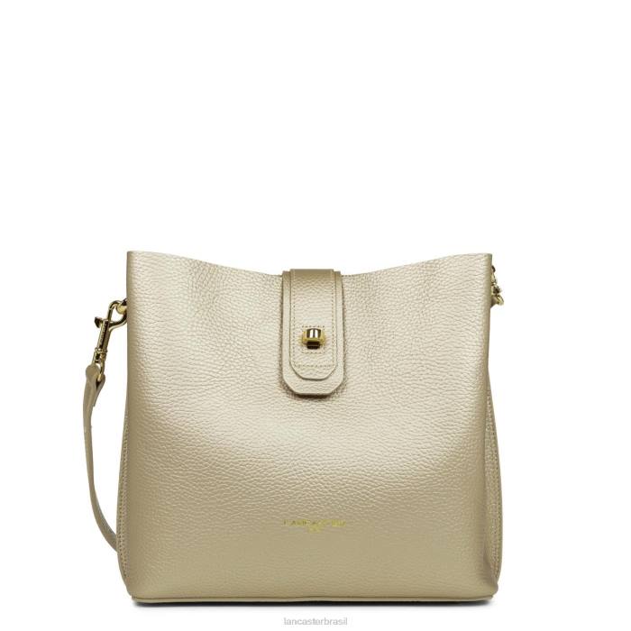 mulheres Lancaster Paris champanhe nu bolsa balde pequena foulonne dupla RBF43824