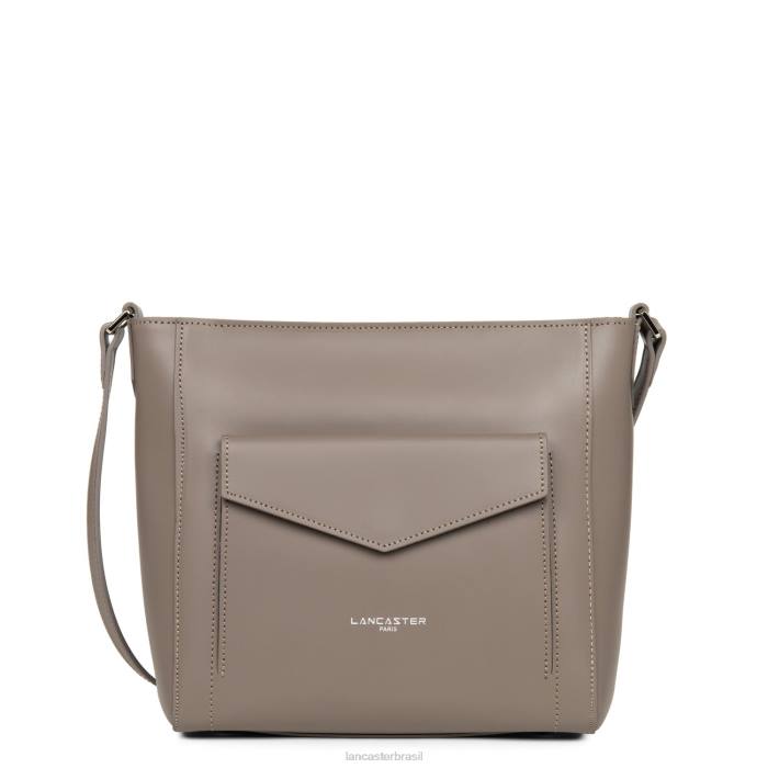 mulheres Lancaster Paris cinza bolsa bucket lisa RBF44281