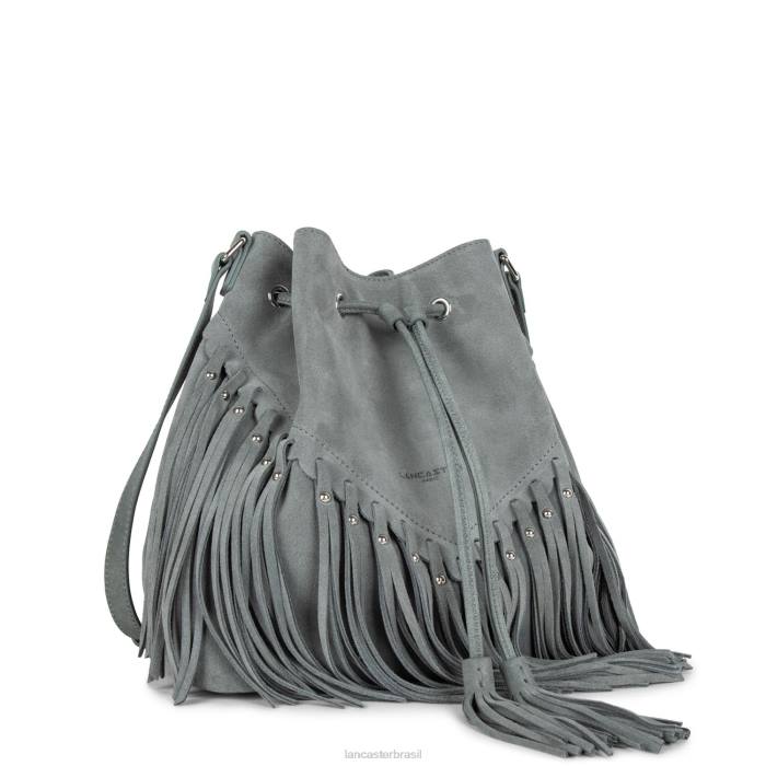 mulheres Lancaster Paris cinza bucket bag santa fe franja RBF43702