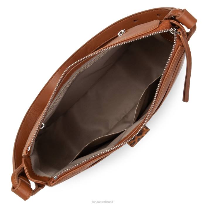 mulheres Lancaster Paris conhaque-leopardo bolsa bucket macia vintage RBF43684