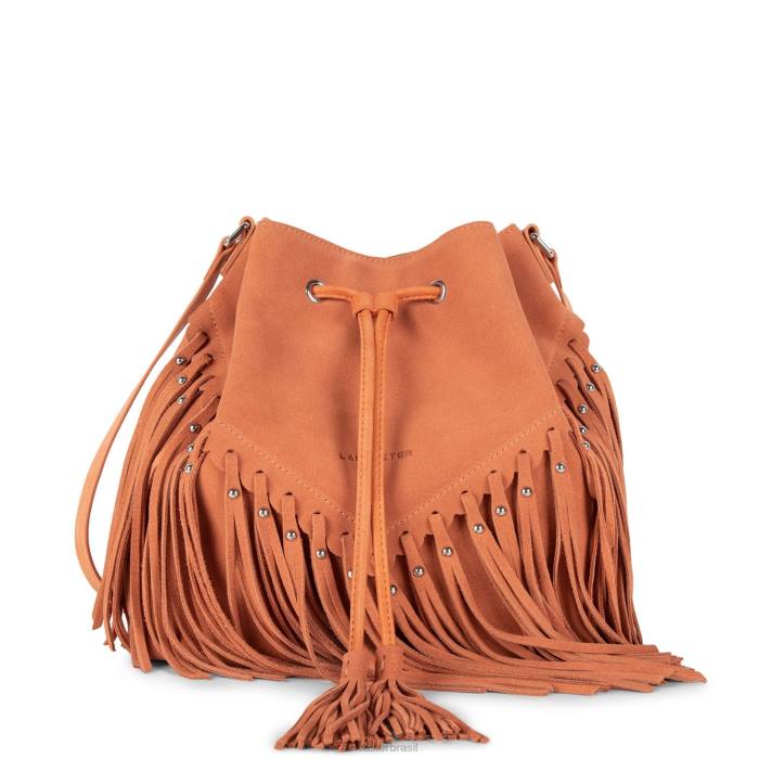 mulheres Lancaster Paris laranja bucket bag santa fe franja RBF43698